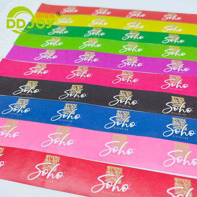 250*25mm/250*19mm aangepaste waterdichte papieren armband voor evenementen en identificatie