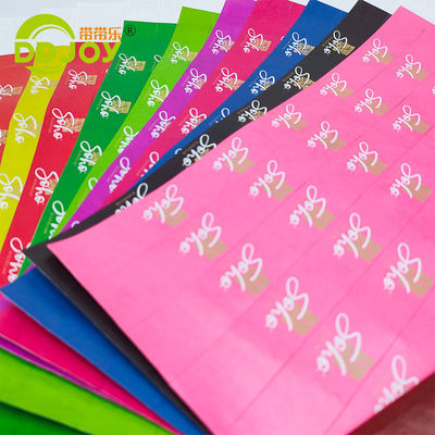 250*25mm/250*19mm aangepaste waterdichte papieren armband voor evenementen en identificatie