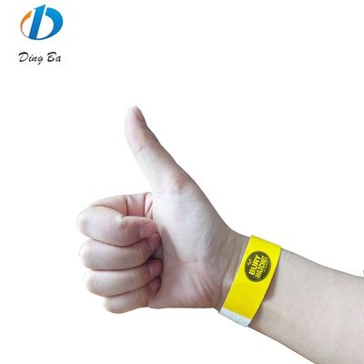 15 kleuren Traanbestendige Tyvek polsband voor evenementen en parken Gepersonaliseerd logo geaccepteerd