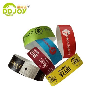 Duurzame paarse Tyvek-armbanden voor eenmalige evenementen 250*25mm/250*19mm