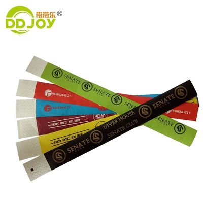 Duurzame paarse Tyvek-armbanden voor eenmalige evenementen 250*25mm/250*19mm