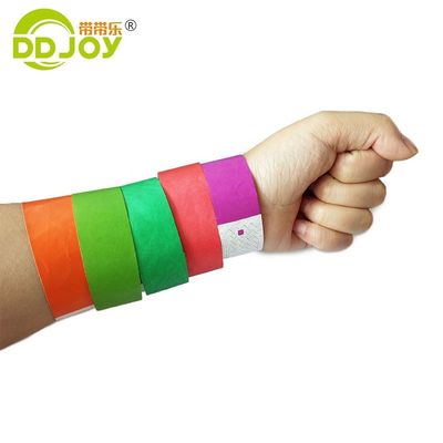 Duurzame paarse Tyvek-armbanden voor eenmalige evenementen 250*25mm/250*19mm